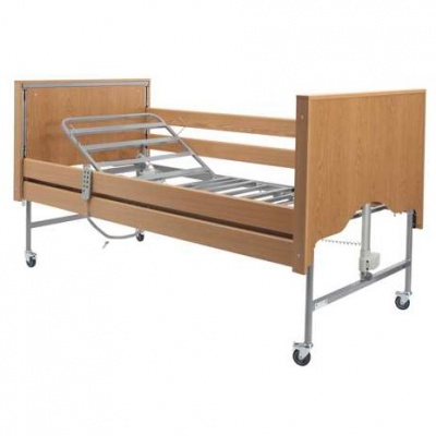 Casa Elite Home Walnut Standard Profiling Bed with Wooden Side Rails